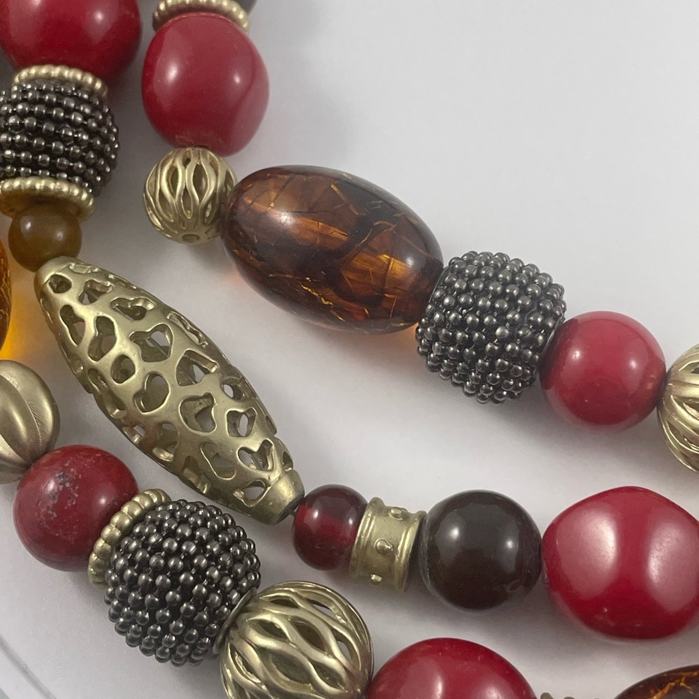 Chic Multicolor Beaded Necklace - Picture 6 of 9